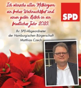 Weihnachtsgruß von Matthias Czech: Ich wünsche allen Mitbürgerinnen und Mitbürgern eine schöne und friedliche Weihnachtszeit!