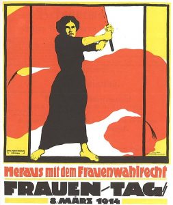 Plakat Weltfrauenmtag 1914. Karl Maria Stadler (1888 – nach 1943), Public domain, via Wikimedia Commons